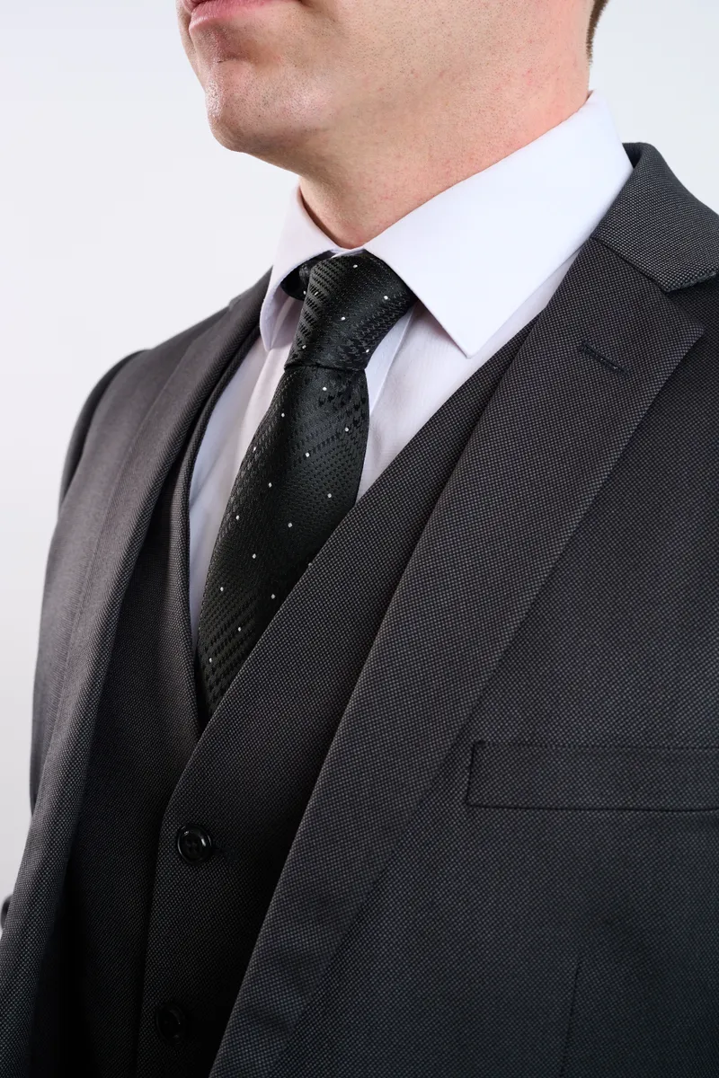 Traje gris oxford 3 pz